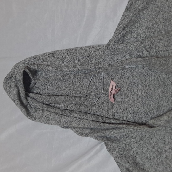 Juicy Couture Heather Grey Pullover Hooded Poncho Sweather Sparkle Accents - Picture 5 of 10
